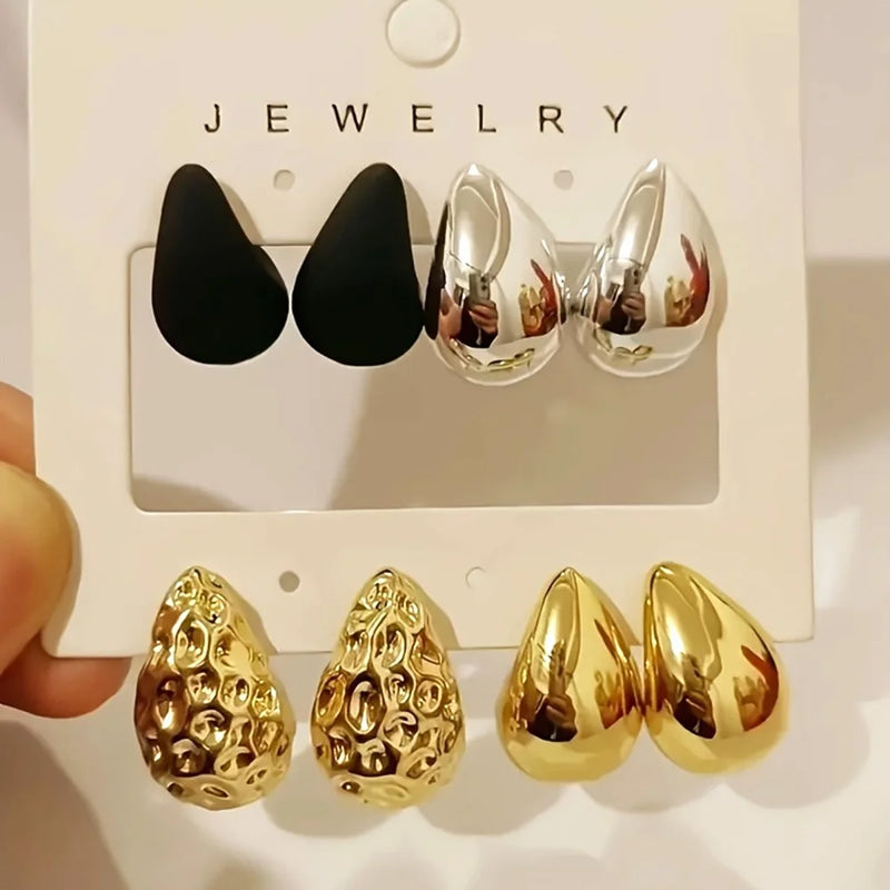 Brincos Gota Conjunto com 4 pares