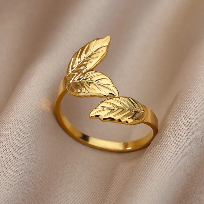 Anéis de aço inoxidável banhado à ouro 18k