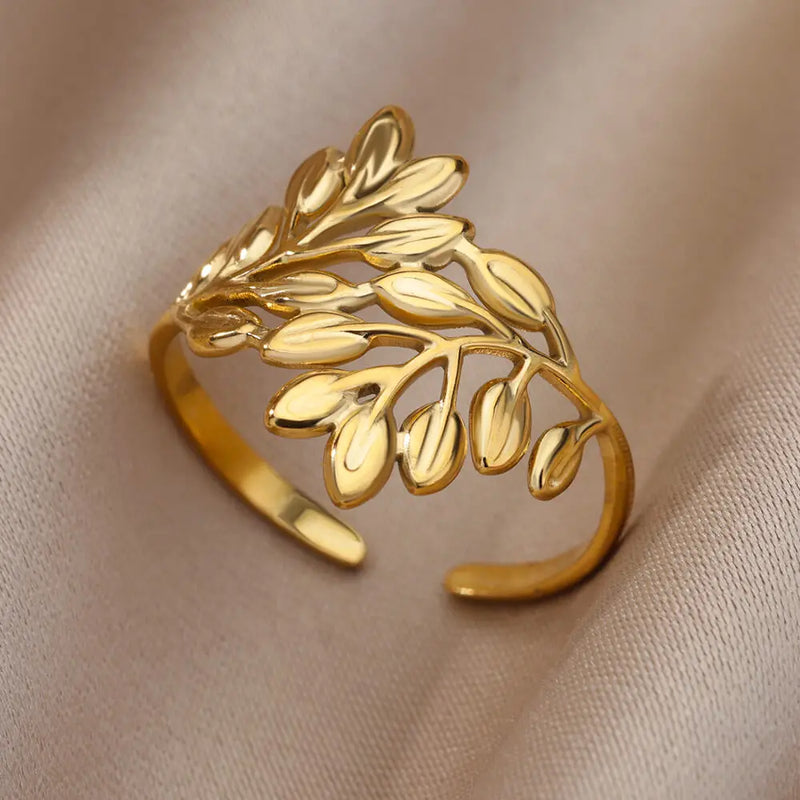 Anéis de aço inoxidável banhado à ouro 18k