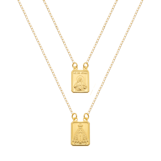 Escapulário Dourado Masculino Tradicional