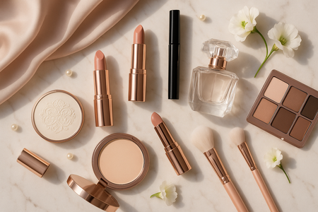 imagem de cosméticos femininos elegantes